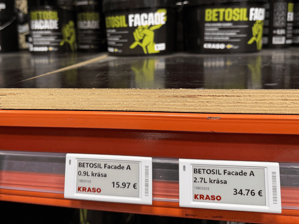 ZKONG elektroniskās cenu zīmes KRASO veikalā